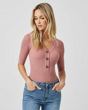 Load image into Gallery viewer, Tweed Henley Neck Sweater
